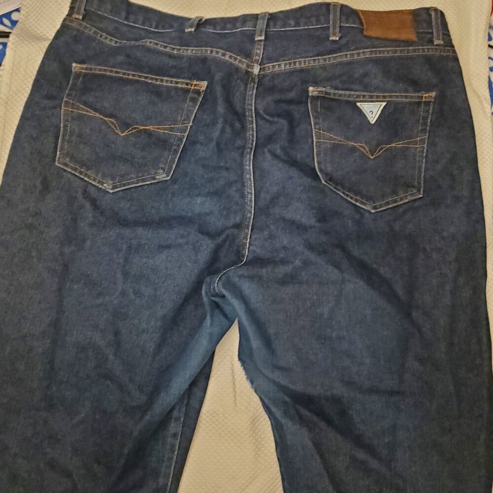 Vintage Guess Jeans USA Made W40 L34 Button Fly Dark Wash Denim - Picture 3 of 4